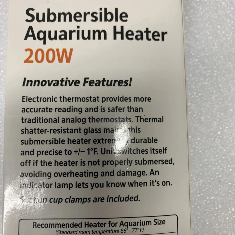 Aqueon 200W Preset Aquarium Submersible Heater up to 75 gal. All Water Types